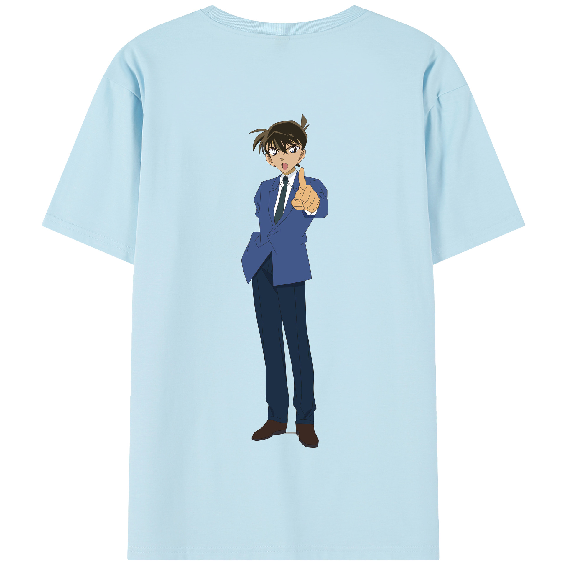 （画像用） 名探偵コナン 江戸川 コナン Detective Conan Conan Edogawa 綿100％半袖Tシャツ（背面プリント）
